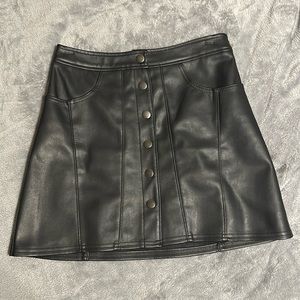 Express leather mini skirt